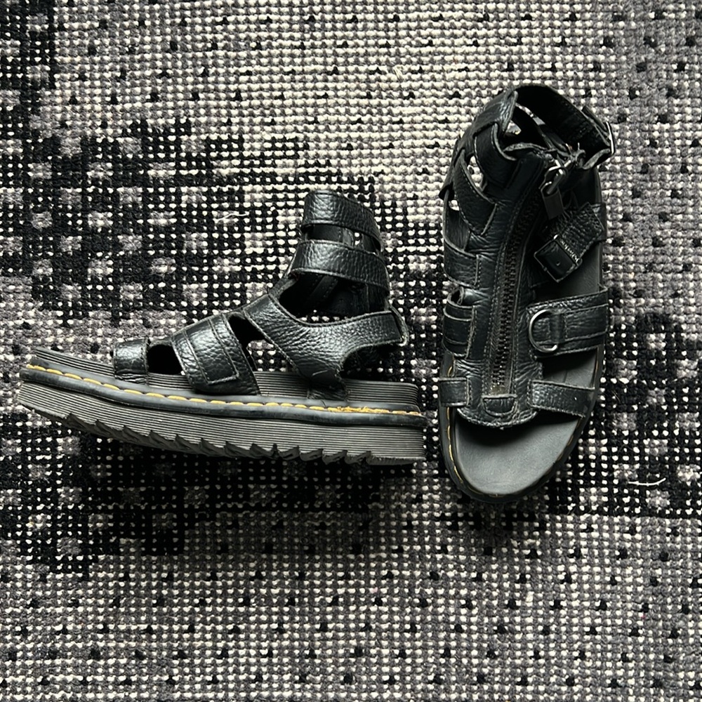 Dr marten Olson tumbled nubuck leather zip gladiator sandals